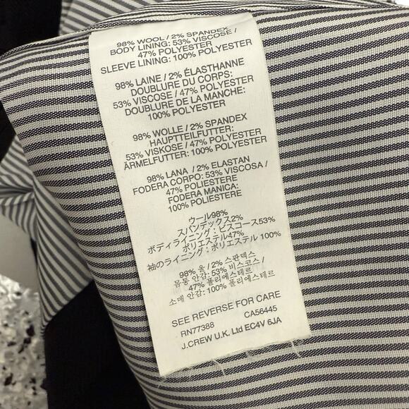 J. Crew Jacket Womens 4 Tall Black Schoolboy Blazer Wool Academia Quiet Luxury - Picture 9 of 10